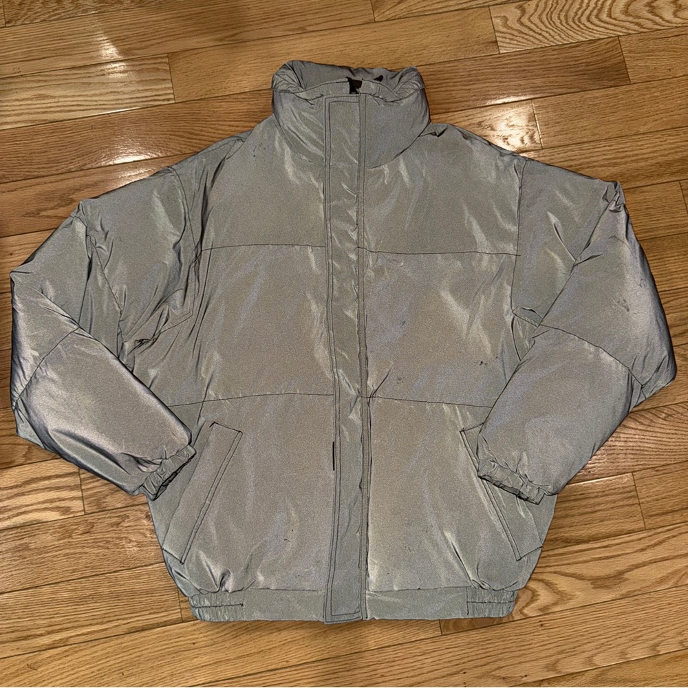 Fear of God Essentials Black Reflective Nylon Puffer Jacket